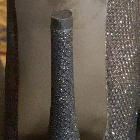 Caparros Women’s Pavlova Black Sparkling Open Toe Zip High Heel Booties. - Picture 7 of 7